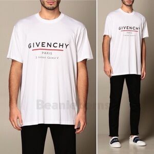 NWOT Givenchy Oversize Relax White Logo T-Shirt Tee Men Black Size XS